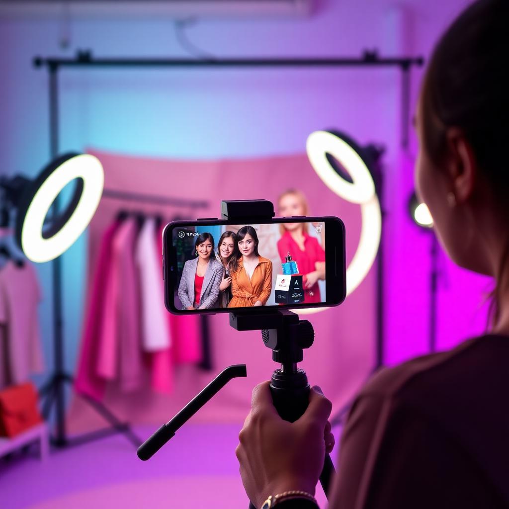 Creator gravando live shopping